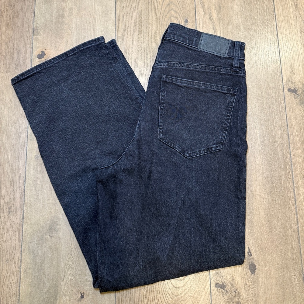 Madewell Perfect Vintage Wide Leg Crop - Faded Black. Size 29